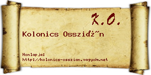 Kolonics Osszián névjegykártya